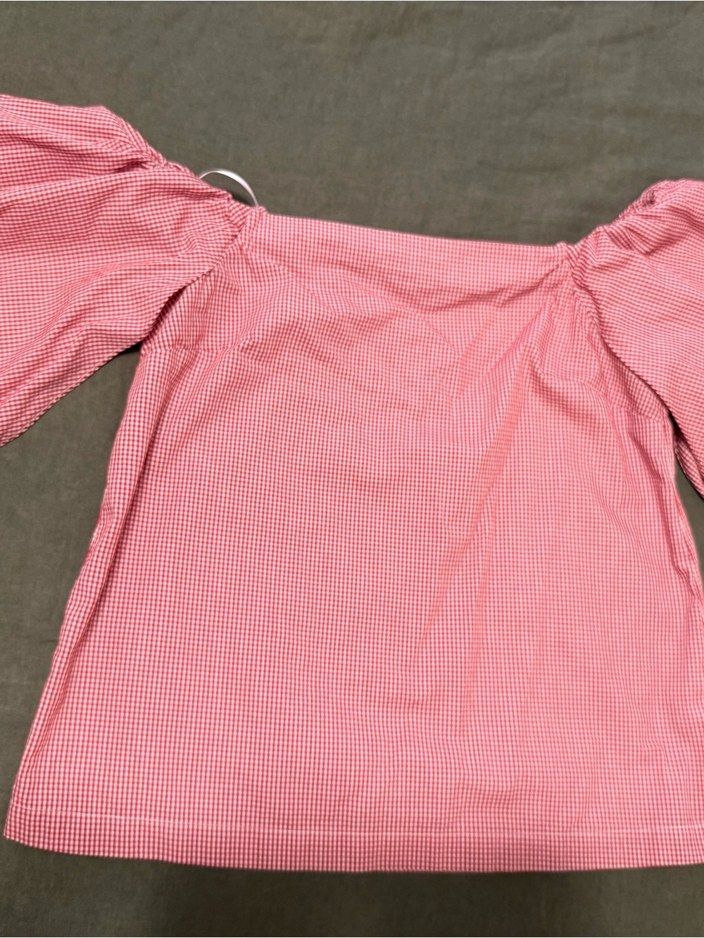 Banana Republic Red Gingham Off-Shoulder Blouse